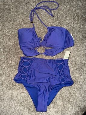 AERIE Purple Two-Piece High-Waist Bikini sz SM
